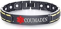 Vista 56 de XUANPAI Pulseras de alerta médica para hombres y mujeres con grabado gratuito ajustable de acero inoxidable para emergencias médicas