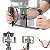 Zeadio 2-in-1 Smartphone-Video-Rig, kabelloser Griff-Stabilisator, Handy-Stativhalterung mit Fernauslöser für alle Smartphones