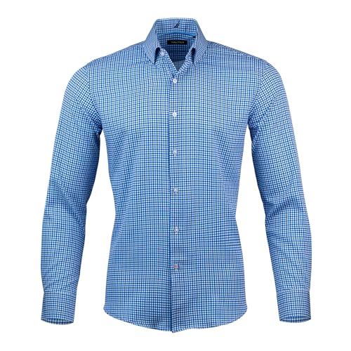 Nautica Slim Fit Mens Dress Shirts Long Sleeve Performance Polyester Fabric Wrinkle Free 4-Way...