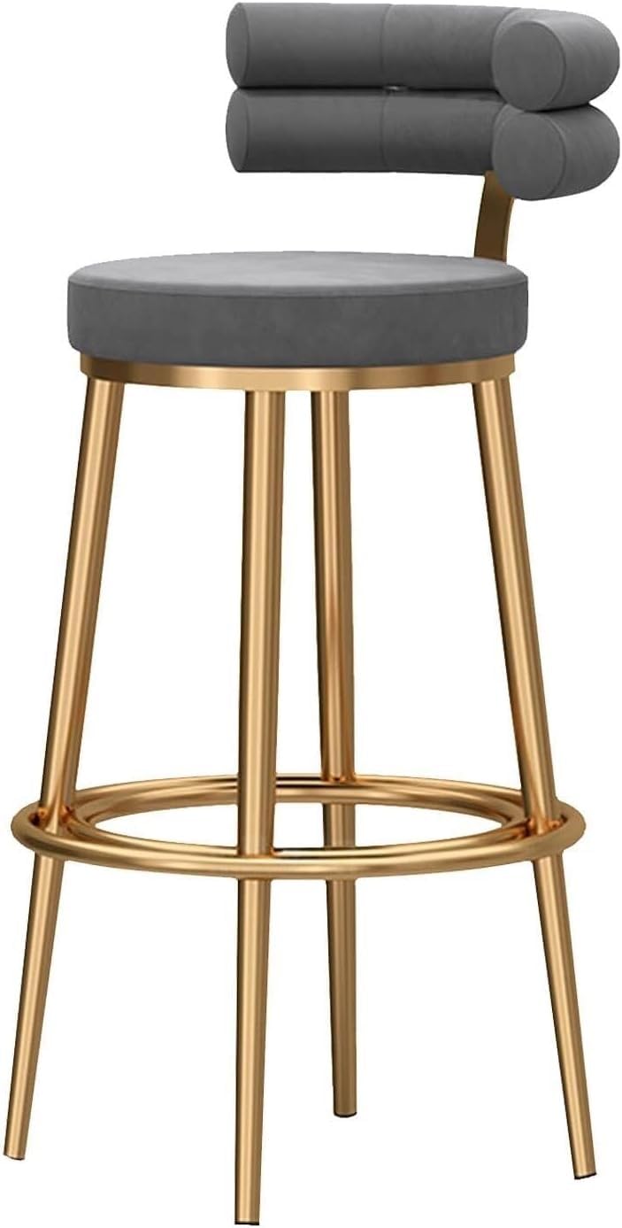 Tabourets de bar hauteur 75 cm dossier velours gris cosy