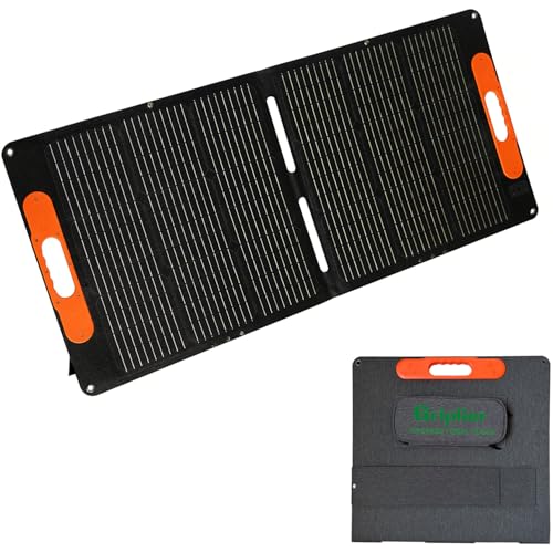 Image of Griplier 100W Portable Solar Panel for Power Station,20V ETFE Foldable Solar Panels Charger 23% High Efficiency,IP65 Waterproof for Outdoor Camping,Home Emergency Backup