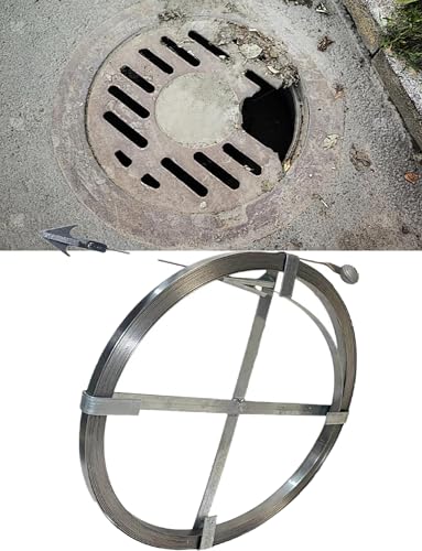 Heavy Duty Sewer Drain Snake, Industrial Drain Unblocker Tool for Wastewater Manholes & Pipes - 15m Length, 2in Width, Effective Clog Remover for Home & Commercial Use