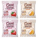 Creme Savers Strawberries and Creme and Orange and Creme Hard Candy | The Taste of Fresh Strawberries and Fresh Orange Swirled in Rich Cream Creme Savers Orange and Creme Hard Candy | The Original Classic Creme Savers Brought To You By Iconic Candy | 6.25oz Pack of Four (Two Strawberry and Two Orange)