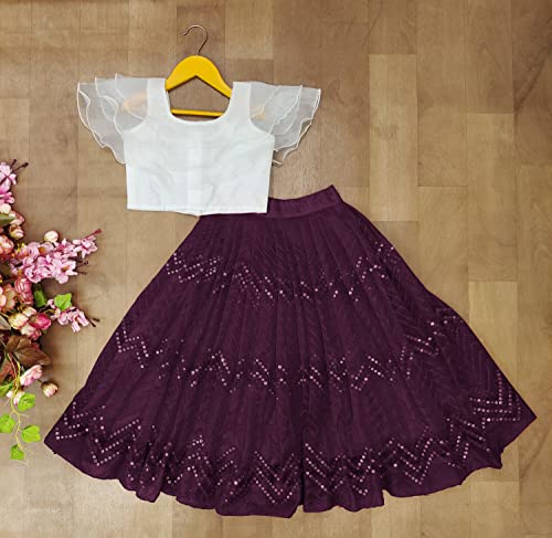 Image of Helene Girl's Mirror Work Embroidered Designer Lehenga Choli Ethnic Wear Set 3-8 Years