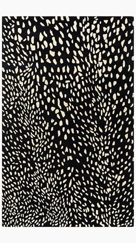 Luxury Handmade Wool Antelope Print Area Rug – Soft Tufted Wool Carpet for Living Room, Bedroom, or Office – Modern Animal Print Rug