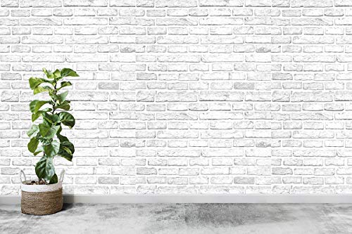 Image of DWELLSINDIA 3D Brick White Self Adhesive Wallpaper Waterproof, Scratch Resistant, Laminated 41cmx244cm