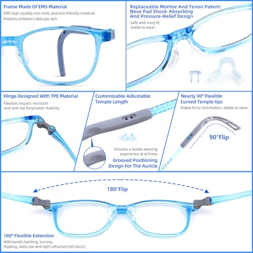 Image of EYEBUDDY Blue Light Glasses for Kids Boys Girls,Computer Gaming Bluelight Glasses,Fake Glasses for Ages 2-12