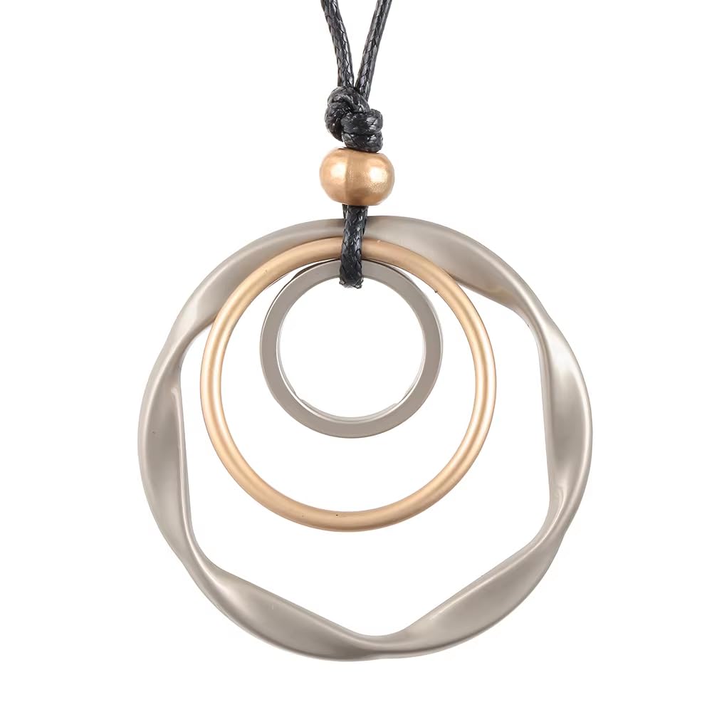 COOSTUFF ANNA Womens Multilayer Pendant Necklaces Vintage Jewelry Fashion Long Sweater Necklace for Woman