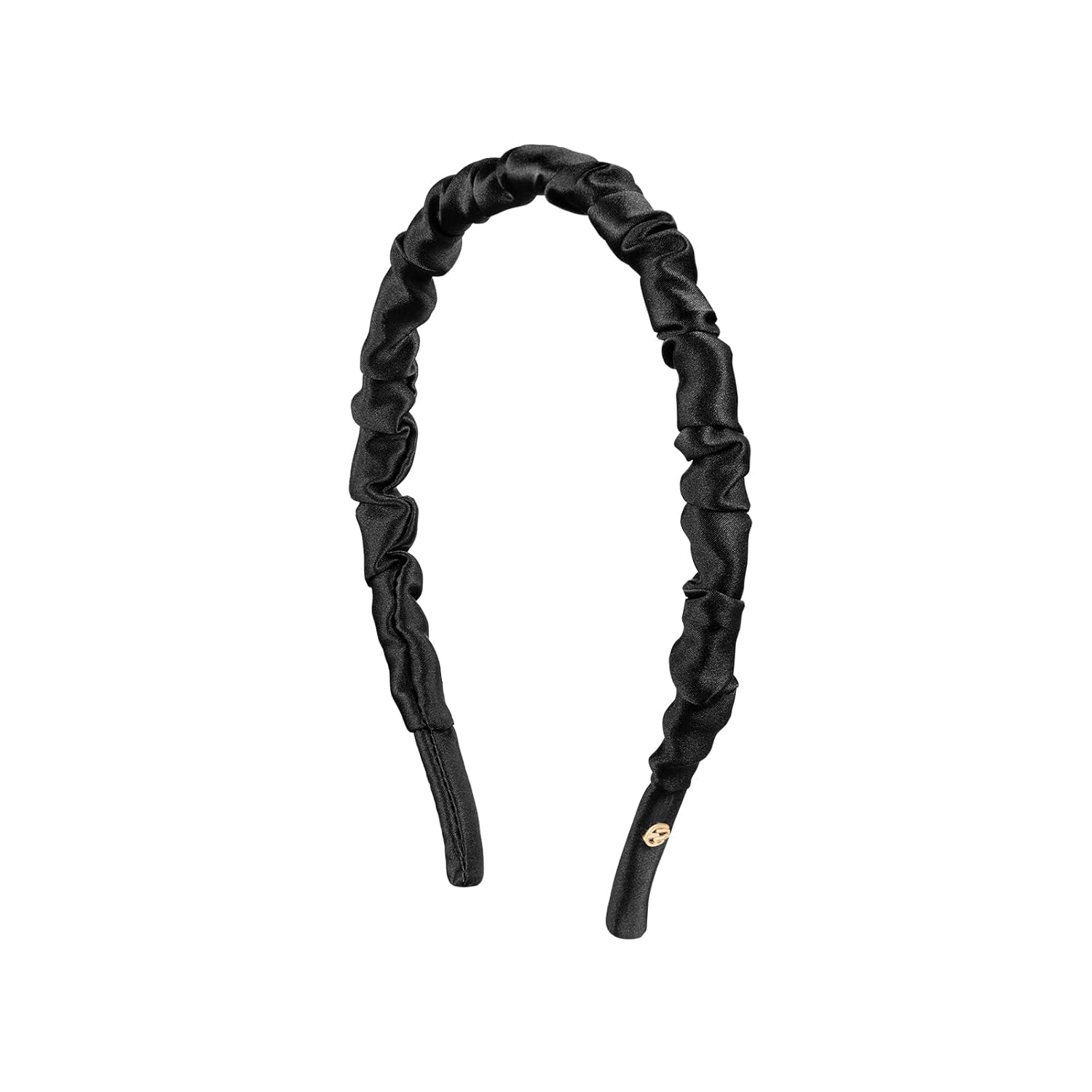 EVITA PERONI Headbands for Women Silk Pleated Headband thin and comfortable Hairband-Black
