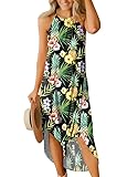 Summer Women Maxi Hawaiian Casual Dress Cruise Dinner Beachy Sundress Pineapple L