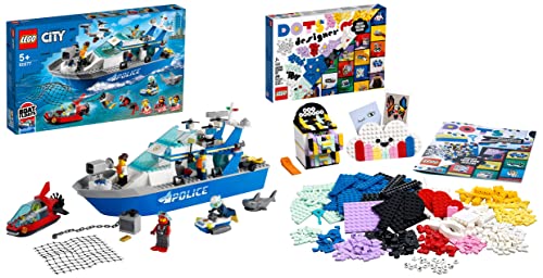 Image of LEGO Patrol Boat 60277+Dots Creative Designer Box 41938 DIY - (Set of 2 Toys) Pack of 2 Pcs, Assorted