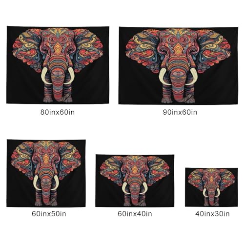 Buyidec Boho Elephant Tapestry Wall Hanging Art Deco Tapestries For Bedroom Living Room Dorm thumb #5