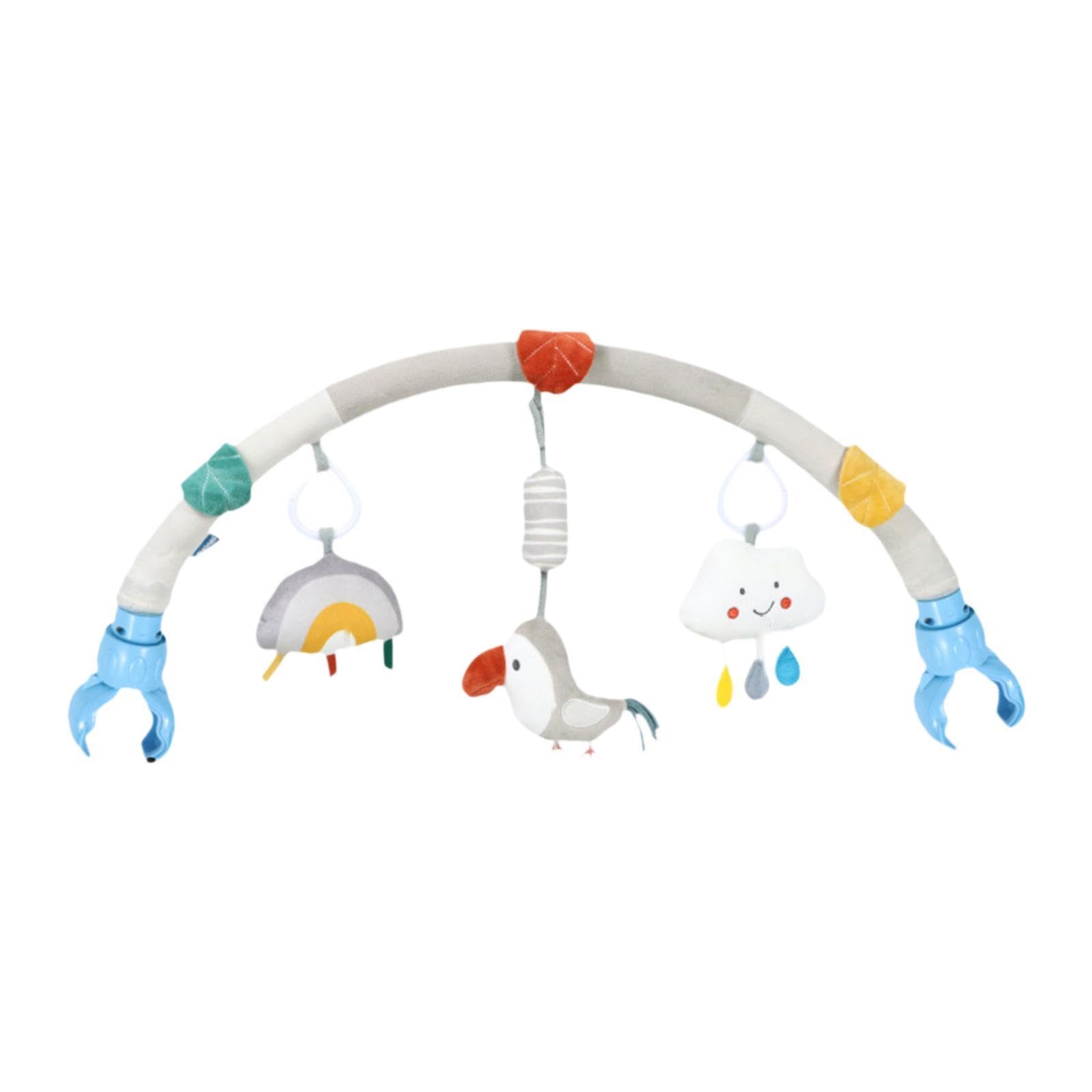 perfk Arche de jouet pour poussette de bébé, hochet sensoriel suspendu pour nouveau-né, jouet doux pour activité de développement précoce, mobile pour siège, Oiseau