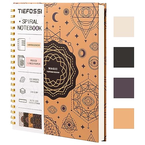 TIEFOSSI Cuaderno en espiral, cuaderno en espiral grande con rayas universitarias/líneas, 216 x 297 mm, diario de oficina encuadernado con alambre, cuaderno de letras A4 para estudio de trabajo