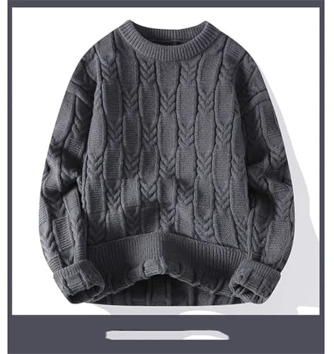 Men's Idle Style Crew Neck Thickened Knit Casual Pullover Loose Fit Long Sleeve Trendy Slim Fit Sweater3