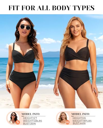 Image of Aqua Eve Women Underwire Bikini Top - Push Up Swimsuit Top Bra Padded Bathing Suit 2026 Twist Front Swimwear