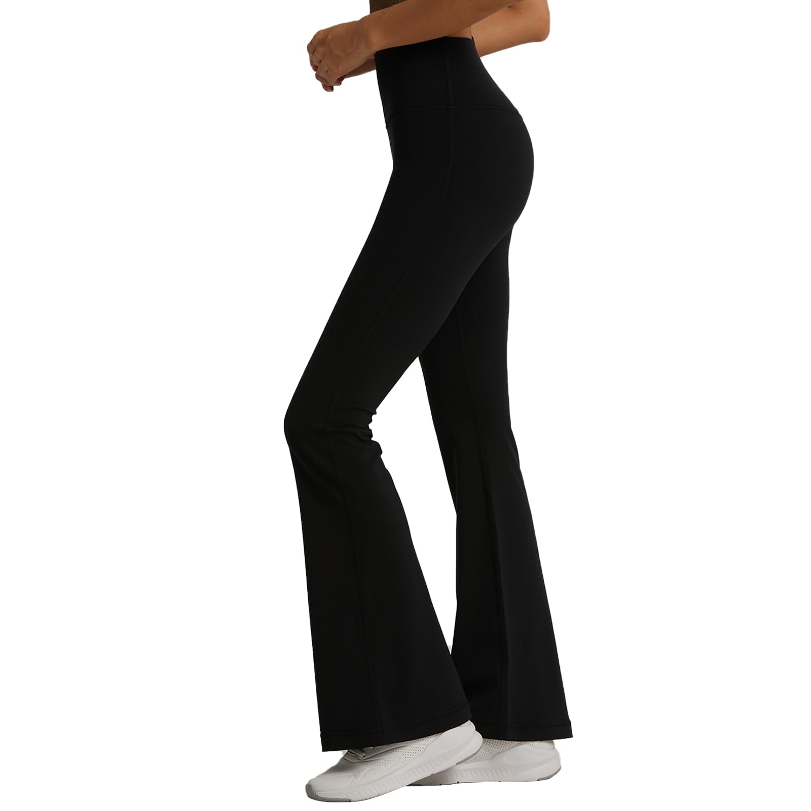Pantalones de Yoga Mujer Fitness Pantalones Deportivos Cintura Alta Flared Leggings Control de Abdomen Bootcut Pants Elásticos Suaves Opaco para Pilates Fitness Casual Trabajo