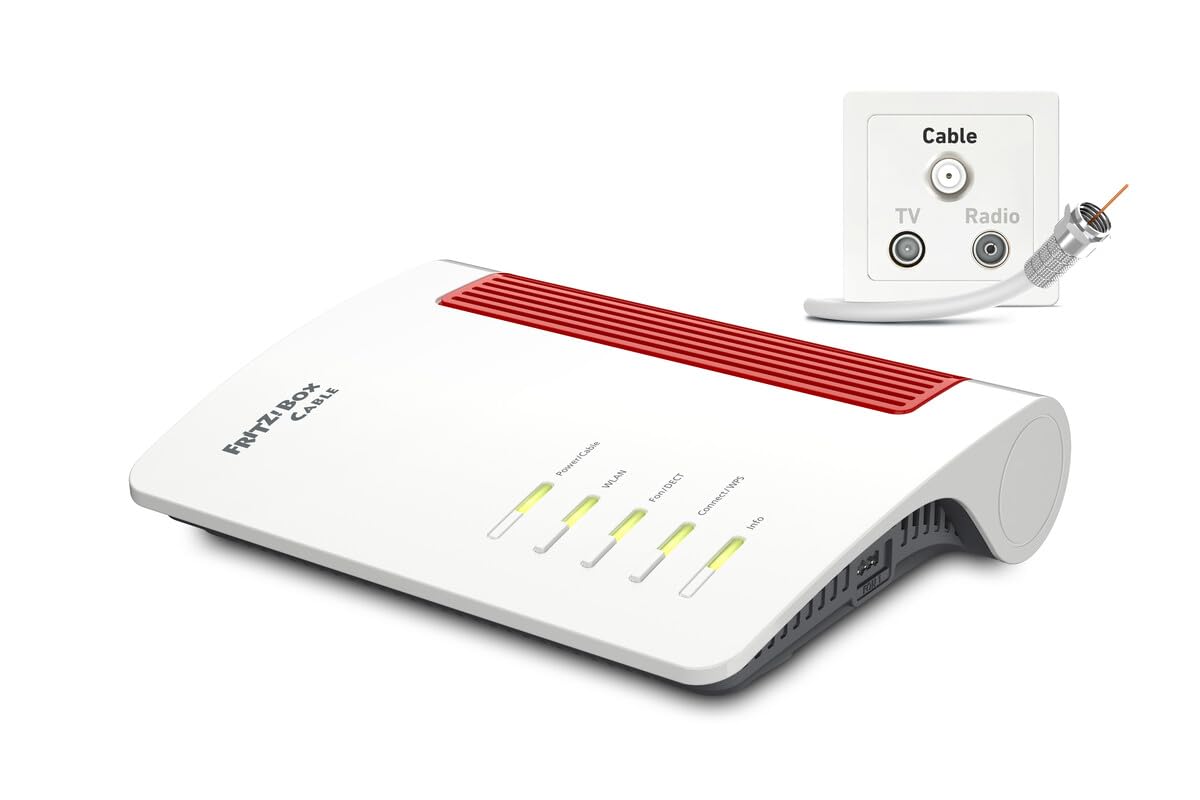 Box Fritz! 6670 Cable Edition International Router Wireless 2.5 Gigabit Ethernet DuaL-Band [2.4 Ghz/5 Ghz] Rosso, Bianco (avm Fritz!box 6670 Cable mo
