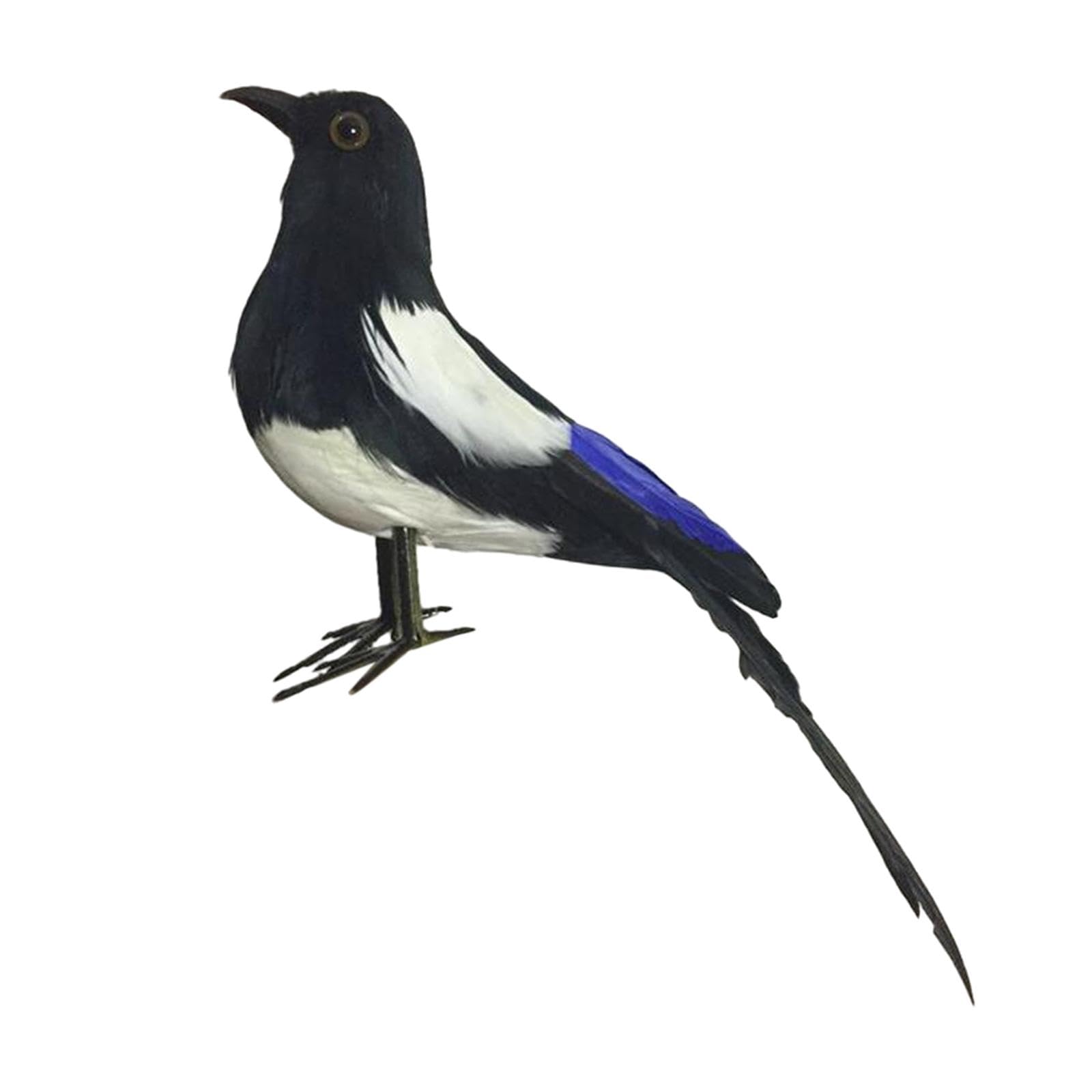 Sharplace Magpie Simulation Bird Artificial Bird Crafts Realistic Feathered Bird Model Bird Figurine Statue for Outdoor Micro Landscape, 21cm