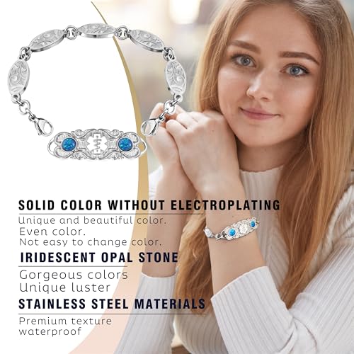 Custom Elegant Medical Alert Bracelets for Women with Free Engraving,Personalized Emergency Identification Blood Thinner Diabetes Epilepsy ID Bracelet Life Alert Jewelry3