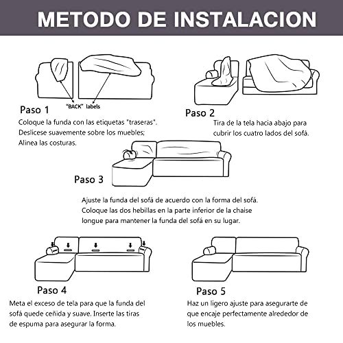Housse de canapé en forme de L extensible pour des soirées confortables sur canapé 4 places