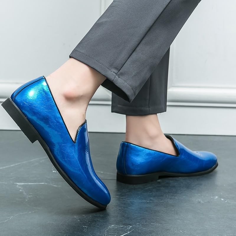 Men's Comfortable Dress Shoes Oxford Dress Shoes for Men Slip On Pointed Toe PU Leather Oxford Shoes Anti-Slip Slip Resistant Low Top Walking4