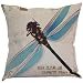 Crystal Emotion Dragonfly Good Luck Always BE You Blue Throw Pillow Indoor Cover Pillow Case for Home Sofa Car Office 18x18inch