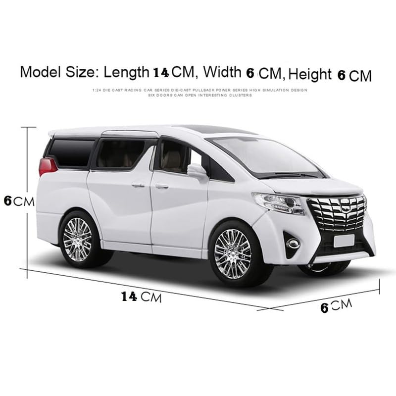 Image of Kids Model 1:32 Alphard Die Cast Metal Car Pull Back Action Opening Doors with Realistic Engine Sound Lights Toy Car Gift for Boys - Black