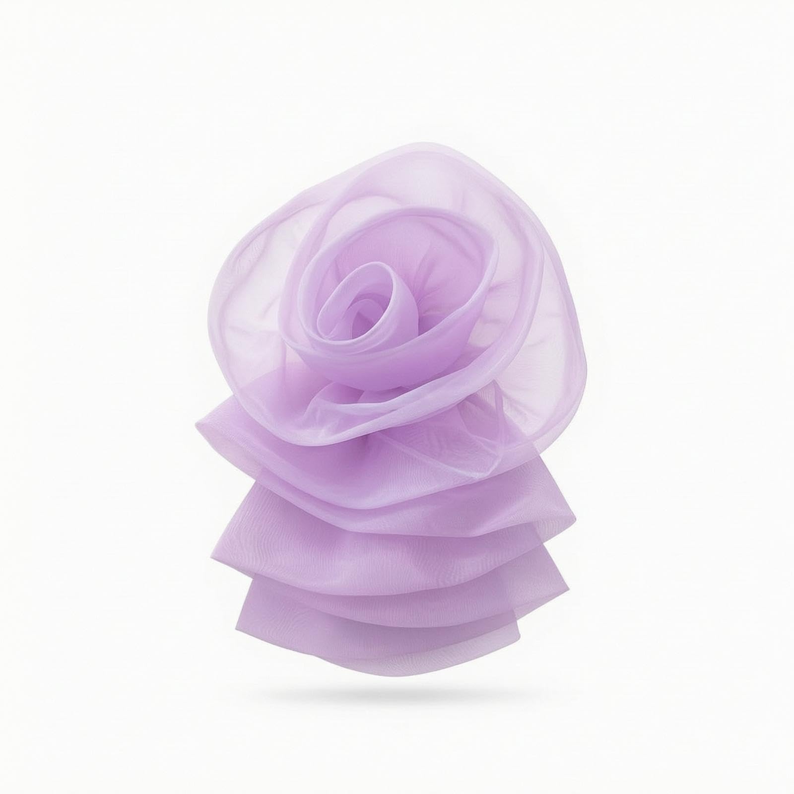 Textile Flower Transparent Flower Applique Ruffled Rose Rosette for Crafters, Designers, Headwear, Costumes, Formal Wear Purple-image-7