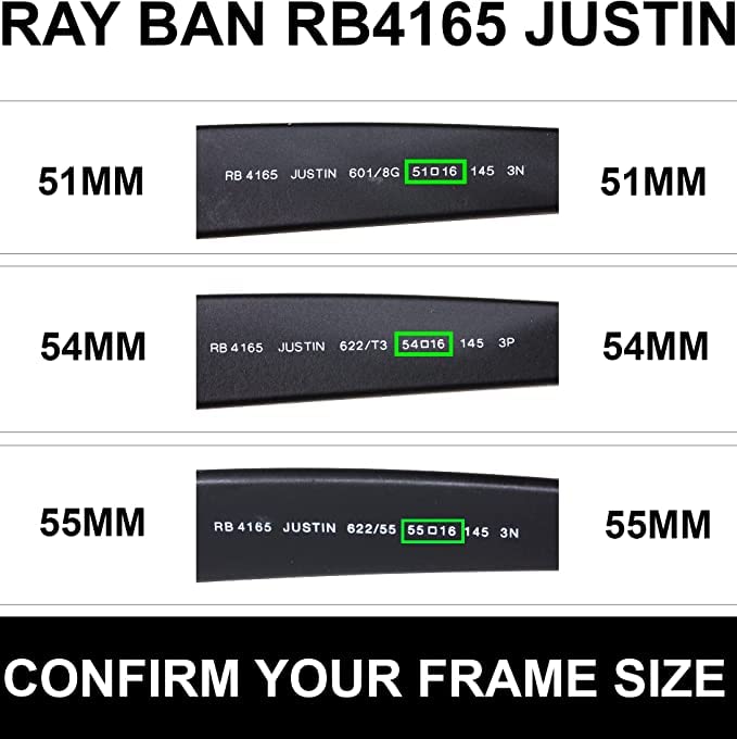 Image of IKON Polarized Replacement Lenses for RB4165 Ray Ban Justin - Black