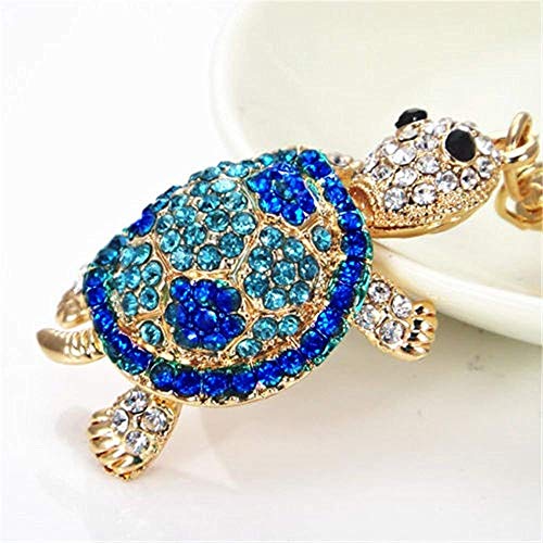 Cute Tutle Rhinestone Alloy Women Car Or Bag Keychain (Dark Blue Turtle) #TOP3