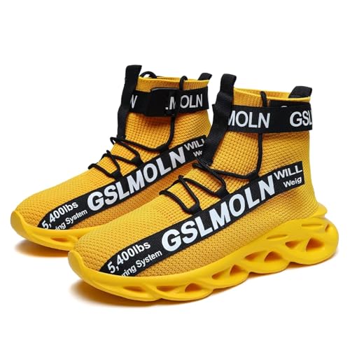Image of Jakcuz Men's High Top Sneakers Plus Size Breathable Gym Athletic Running Walking Tennis Comfortable Fashion Platform Shoes