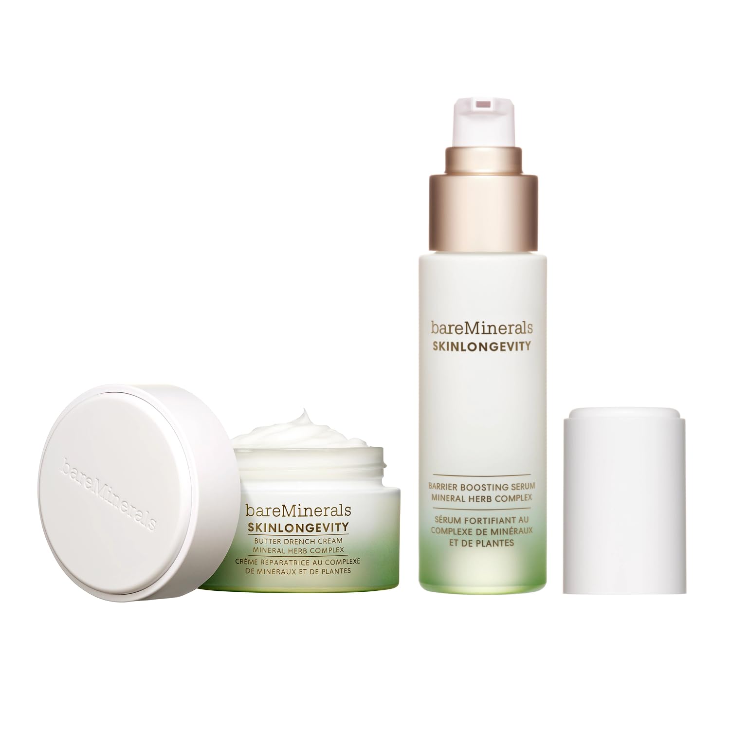 bareMinerals Butter Drench Restorative Rich Face Cream, Hydrating Face Lotion + Barrier Boosting Serum Bundle