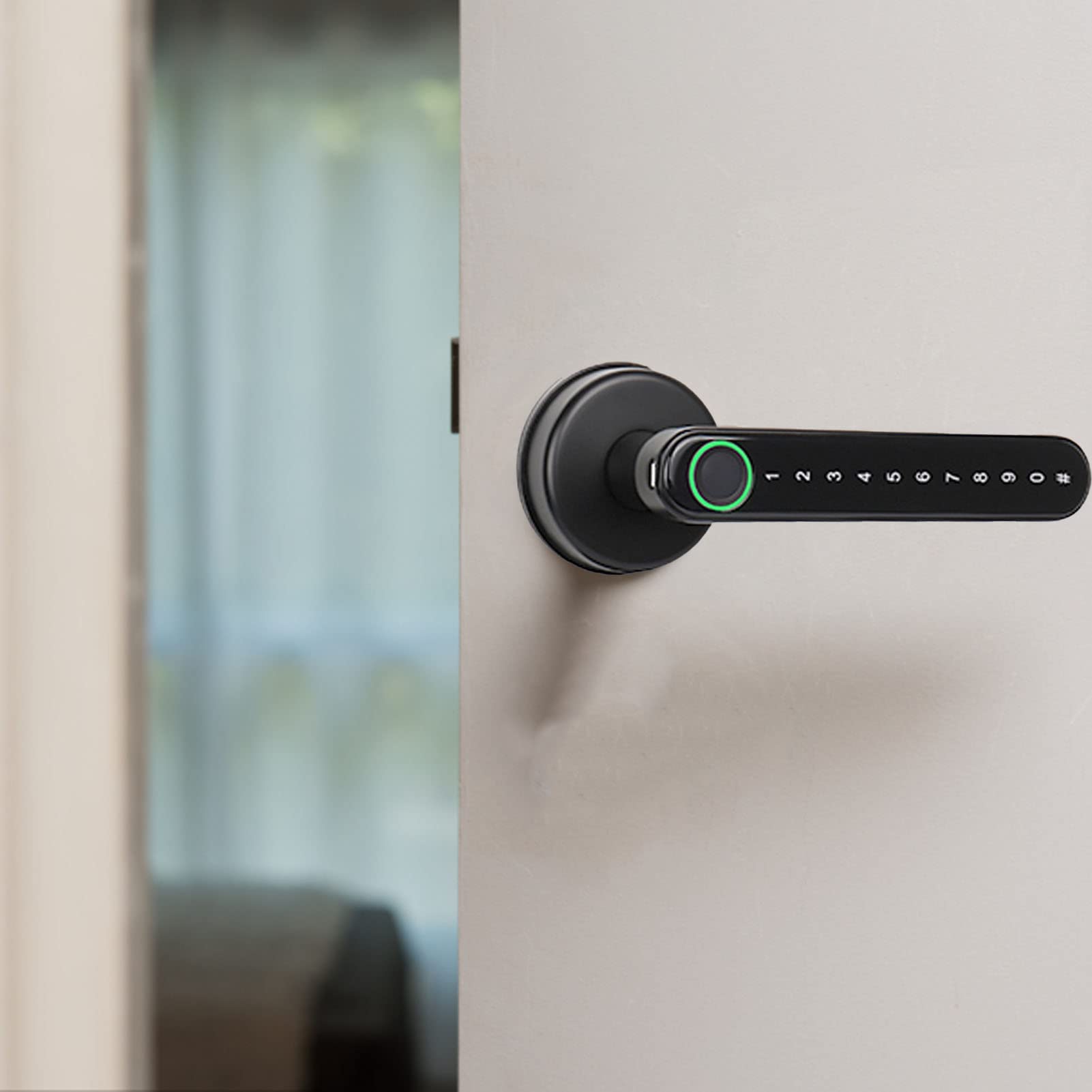 Serrure de Porte Intelligente en Alliage de Zinc, Serrure de Porte Intelligente à Digitales, Panneau épais avec Contrôle APP pour la Maison