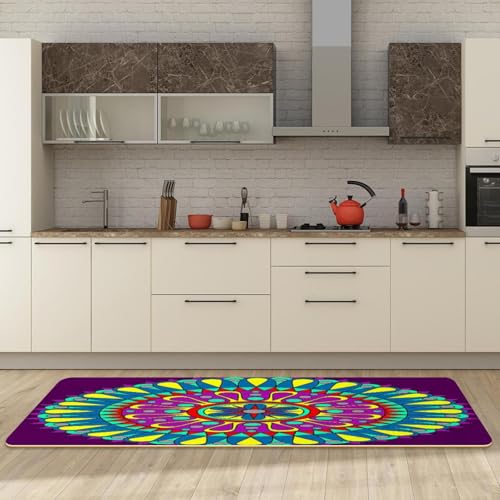 Tapis de cuisine de qualité supérieure mandala lavable et absorbant - 3