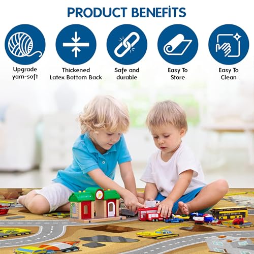 Image of Booooom Jackson Kids Construction Rug, 3'3 inch x 4'11 inch