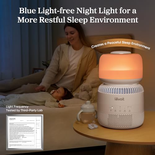 LEVOIT Evaporative Humidifiers for Bedroom Baby, Dual Air and Water Filters, Separate Sensor, Blue Light Free for Nursery Nightlight, Auto Dry, Smart Control & Alexa, Auto Mode, 3.8L Tank for 36H