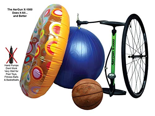 AerGun Bomba de bicicleta X-1000 – Cabeça de bomba AerTight exclusiva para uso mais fácil com válvul