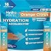 HydroMATE Electrolytes Powder with Low Sugar - 16 Instant Hydration Packets with Vitamin C Orange to Boost Energy - Low Sugar Electrolytes Powder Packets to Support Hydration for Fast Party Recovery