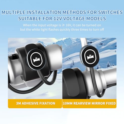 Manillar de 7/8 pulgadas para ATV UTV calefactable compatible con Kawasaki y Harley 4