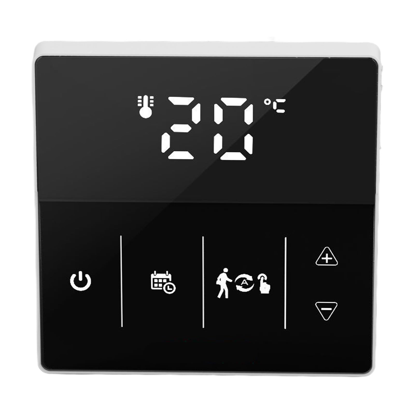 Cyfrowy termostat WIFI, inteligentny ekran dotykowy, aplikacja telefonu, pilot głosowy, termostat domowy, 90-240 V (czarny)