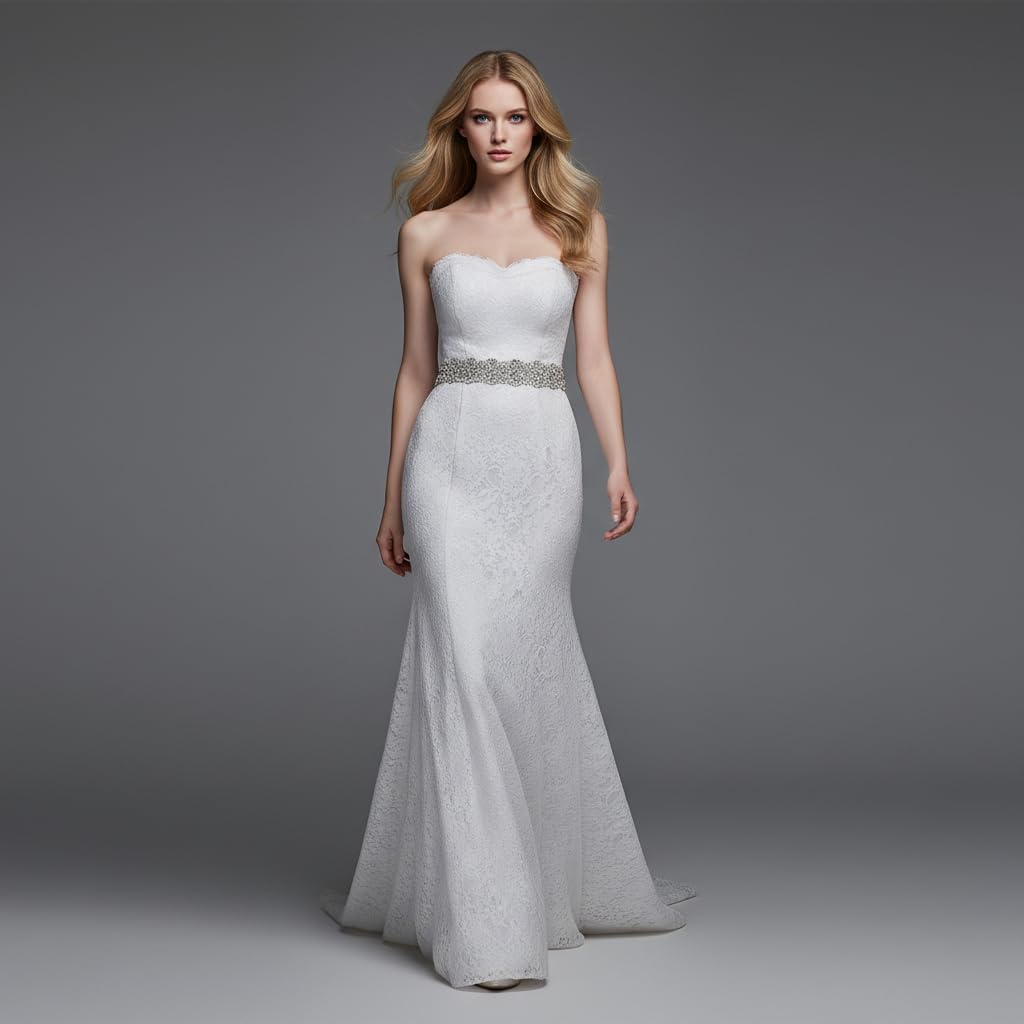 HONGMEI Bridal Sash Belt for Wedding - Crystal Rhinestone Waist Cincher on Satin, Adjustable 25-40in (1.5in Wide) - Image 6