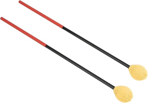 Miniatura 9 de Marimba Mallets de hilo duro, mazos de marimba de percusión de marimba con cabeza de hilo medio, mazos de marimba para jugar con mango de madera