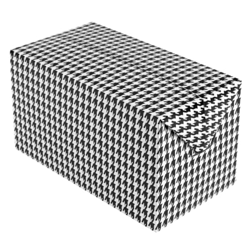 Image of Restaurantware Bio Tek 80 Ounce To Go Boxes 400 Rectangle Take Out Food Containers - Fast Top Closure Disposable Black Houndstooth Paper Carry Out Containers For Burgers Or Fried Chicken