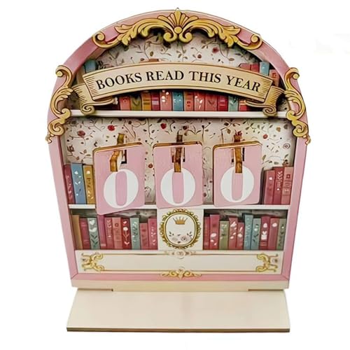 Books Read This Year Counter,How Many Books Have I Read Counter,Reading Track Sign for Home Library Shelf &Table Bookshelf Decor,Book Lover Gifts for Librarian,Reader,Bookish,teacher,Women (style-C)
