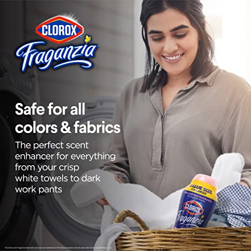 Image of Clorox Fraganzia Laundry Scent Booster Crystals, In-Wash Fragrance Beads for Fresh-Smelling Clothes & Linens, Safe for All Fabrics & Colors, Easy-Pour Bottle, Rose Scent, 70 Oz
