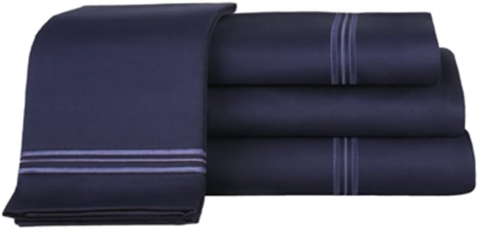 VIDAMORE V1607-KD Egyptian Cotton Sateen Duvet Cover Set, King, Medieval Blue