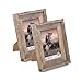 Rustic Barnwood Picture Frames 4x6 - Set of 2 - Natural Reclaimed Wood Real Glass - Handcrafted Vintage Distressed, 1 3/4
