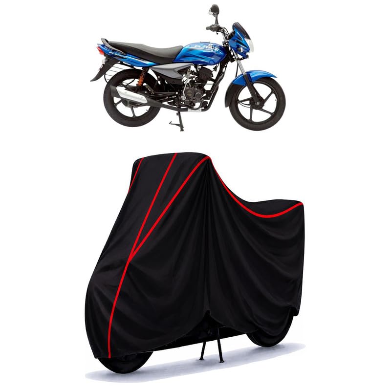 Image of Bajaj Platino 125 UG5 Water Resistant Bike Cover for All Motorcycles & Rain | Heavy Duty Taffeta Fabric | UV Protection, Dustproof, Scratchproof | All Weather Two Wheeler Cover with Elastic Bottom