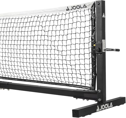 JOOLA Pro Pickleball Net - Heavy Duty Tournament Grade for Outside & Indoor Pickleball Courts - Regulation Height & Length - Stationary Pickle Ball Net with Steel Cable